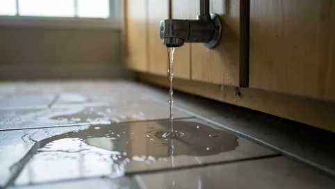 kran cieknie spod wylewki