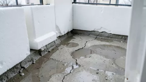 wylewka na balkonie na styropianie